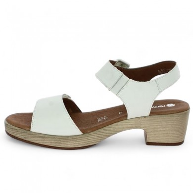 Women's white sandal Remonte 42, 43, 44, 45 scratch strap D0N52-80 Shoesissime, interior view