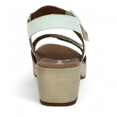 Women's white sandal Remonte large size velcro strap D0N52-80 Shoesissime, rear view