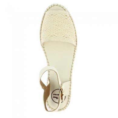 white crochet sandal flat espadrille 42, 43, 44, 45 Toni Pons, top view