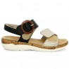 Shoeissime black and gold R6853-02 Remonte large size adjustable velcro foot, view details