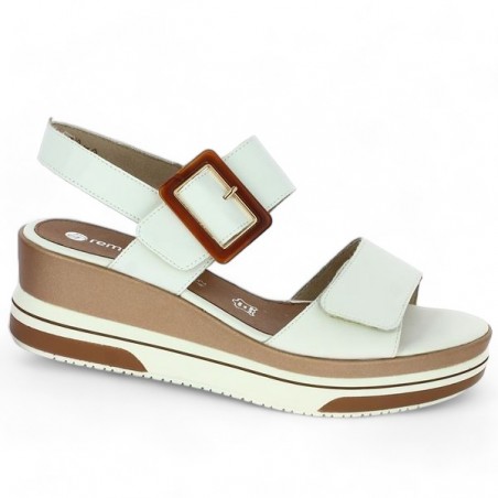 Remonte white wedge sandal large size D1P50-80, profile view Remonte white wedge sandal large size D1P50-80, profile view