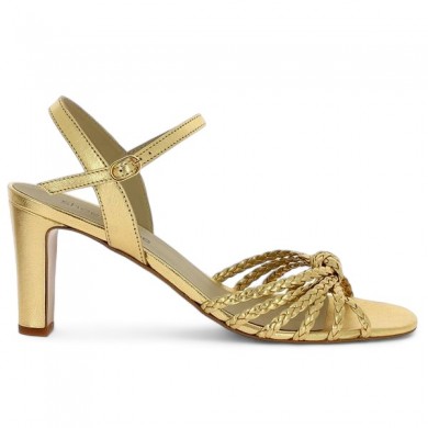 Tracey - Chic gold braided dress sandals - High heel sandals 42, 43, 44, 45 - Shoesissime
