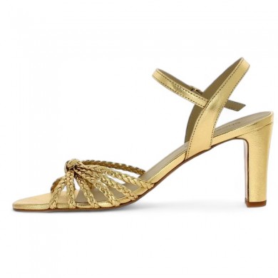 Tracey - Chic gold braided dress sandals - High heel sandals 42, 43, 44, 45 - Shoesissime