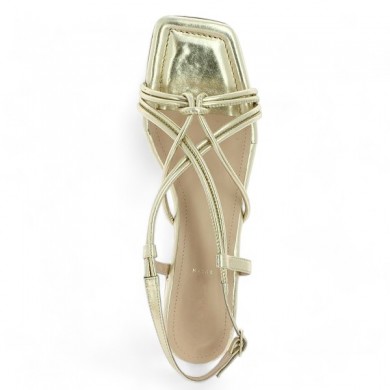 stylish golden sandal Shoesissime women's large size, top view