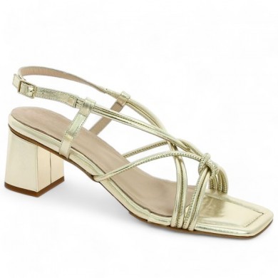 sandale dorée stylée 42, 43, 44, 45 Shoesissime, vue profil