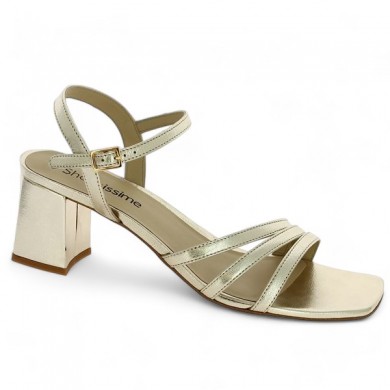 golden evening sandal 42, 43, 44, 45 Shoesissime, profile view