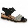 Remonte D6453-01 large black wedge sandal, profile view