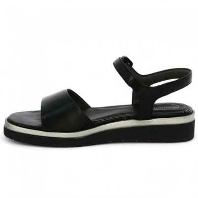 sandale tamaris confort talon compensée noir grande pointure femme Shoesissime, vue intérieure