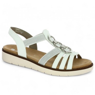 Remonte large size D2073-80 white sandal with comfort jewels, profile view