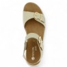 women's beige nude shoes large size adjustable straps Remonte, top view