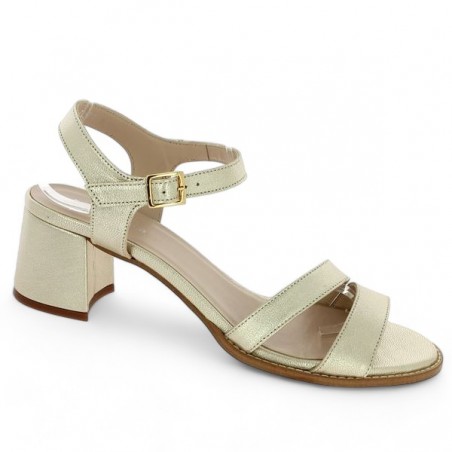 Shoesissime gold sandal with 42, 43, 44, 45 heels, profile view Shoesissime gold sandal with 42, 43, 44, 45 heels, profile view