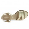 Shoesissime women's gold sandal with large heels, top view