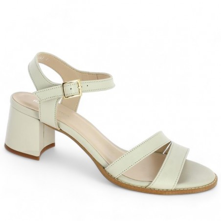 off-white sandal 42, 43, 44, 45 Shoesissime women heels, profile view off-white sandal 42, 43, 44, 45 Shoesissime women heels, profile view