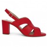 red leather sandal big size heels woman Shoesissime, side view