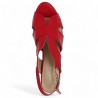 red leather nude shoes big size heels woman Shoesissime, top view
