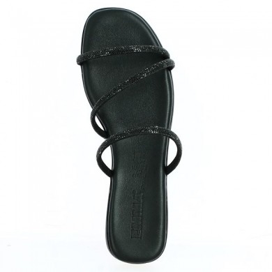 nu-pied noir strass grande pointure Shoesissime, vue dessus
