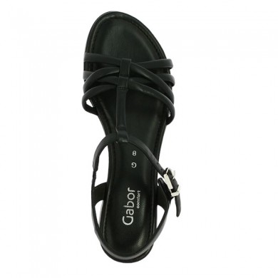 Sandalette plate gabor noire 8, 8.5, 9, 9.5, vue dessus