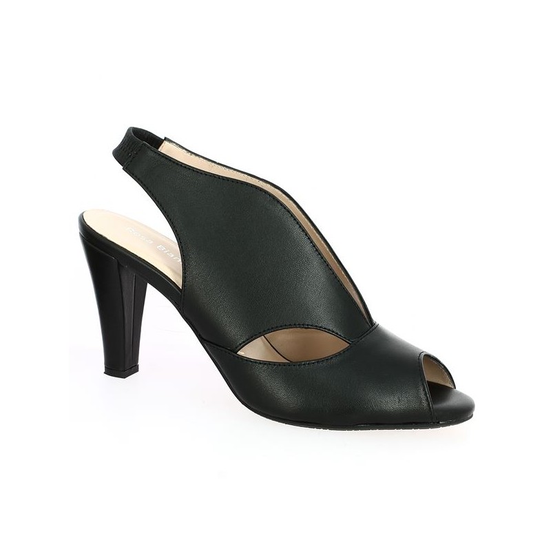 Valencia - Sandale noire à talon mode - Chaussures femme grande taille - Shoesissime