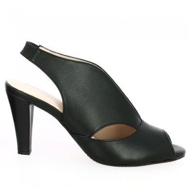 Valencia - Sandale noire à talon mode - Chaussures femme grande taille - Shoesissime