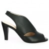 Valencia - Sandale noire à talon mode - Chaussures femme grande taille - Shoesissime