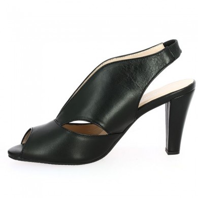Valencia - Sandale noire à talon mode - Chaussures femme grande taille - Shoesissime