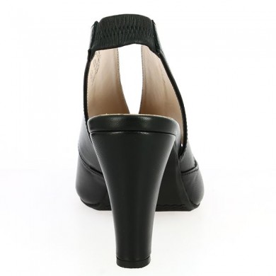 Valencia - Sandale noire à talon mode - Chaussures femme grande taille - Shoesissime