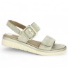 Mélody - Gold sandal with velcro strap - Tamaris Confort grande size - Shoesissime