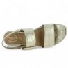 Mélody - Gold sandal with velcro strap - Tamaris Confort grande size - Shoesissime