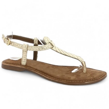 women's large size golden flip-flop, profile view women's large size golden flip-flop, profile view
