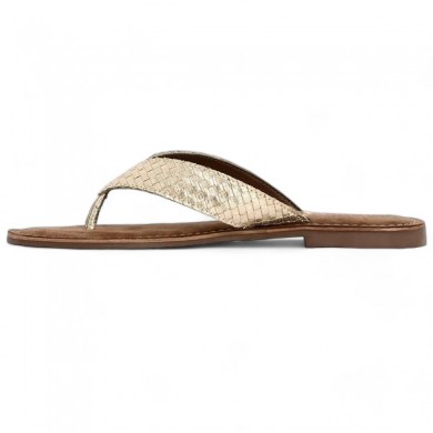 Tong femme dorée 42, 43, 44, 45 femme Shoesissime, vue intérieure