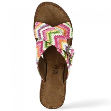 mule femme grande taille raphia multicolore Shoesissime, vue dessus