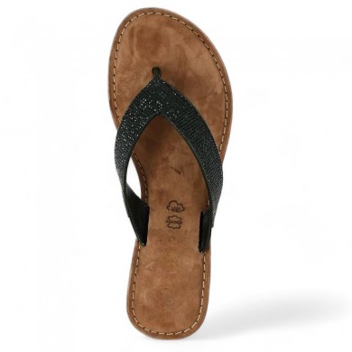 tong strass noire 42, 43, 44, 45 femme Shoesissime, vue dessus