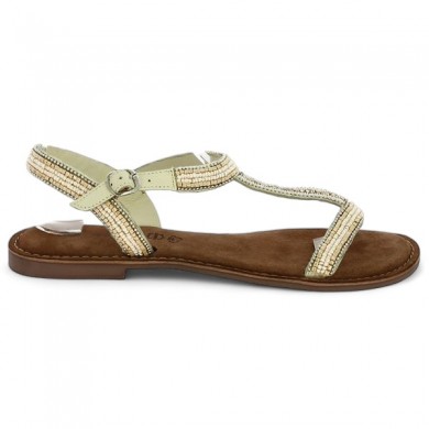 Shoesissime large size beige nude shoes for women, side view