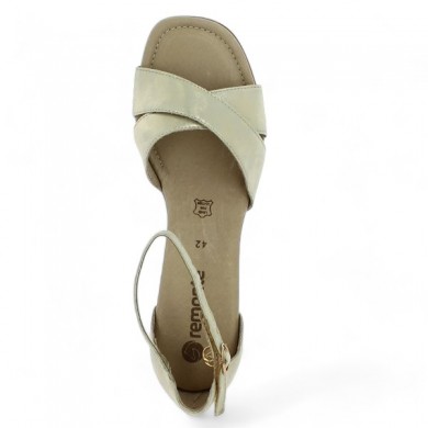 golden sandal ankle strap large size woman Shoesissime, top view