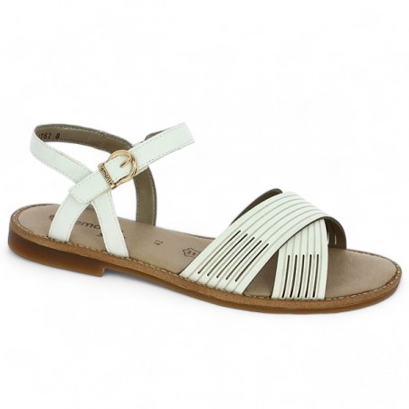 Remonte D3673-80 large white flat sandal, profile view Remonte D3673-80 large white flat sandal, profile view