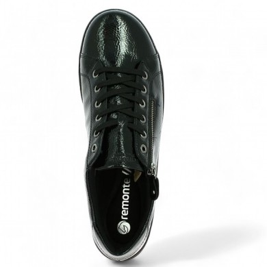 Joelle - Black patent women's sneakers - Baskets Remonte grande taille - Shoesissime