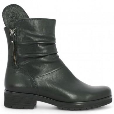 Shoesissime women's large size flat black ankle boot with removable sole, view details