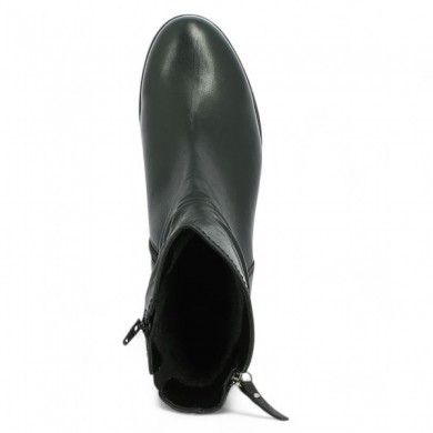 Gabor women's 42, 42.5, 43, 44 Shoesissime black leather flat bootie, top view