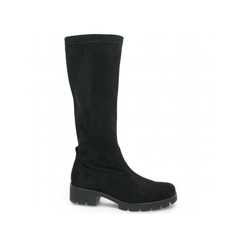 chuncky stretch velvet boot 42, 42.5, 43, 44 Shoesissime woman, profile view