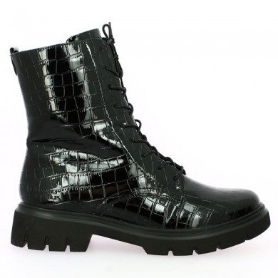 Remonte crocodile patent lace-up boots 42, 43, 44, 45 Shoesissime, side view