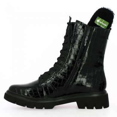 women's chunky patent lace-up bootie large size removable sole, view details
