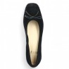 dress shoe small black velvet heel large size Folie's, top view
