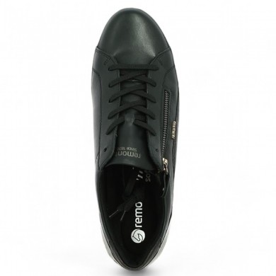 Synae - Baskets tendance cuir noir grande taille D1C01-03 - Sneakers 42, 43, 44, 45 femme - Shoesissime