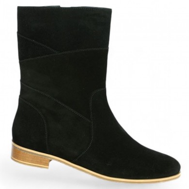 black nubuck flat boots large size Shoesissime, view profile