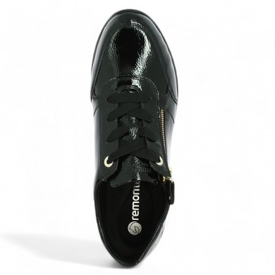 sneakers vernis noir femme grande taille Shoesissime, vue dessus