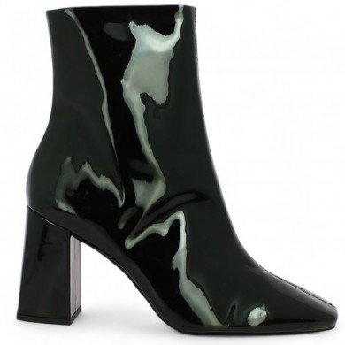 Maeva - Bottines stylée vernies noire - Bottines grande taille femme - Shoesissime