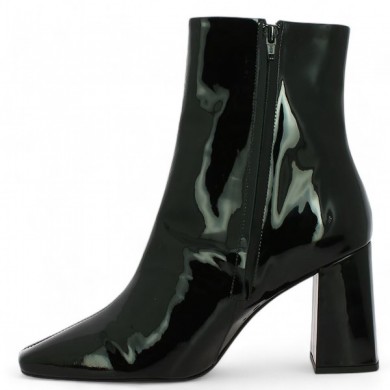 Maeva - Bottines stylée vernies noire - Bottines grande taille femme - Shoesissime