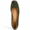 ballerina with small khaki green velvet heels large Shoesissime women's size, top view