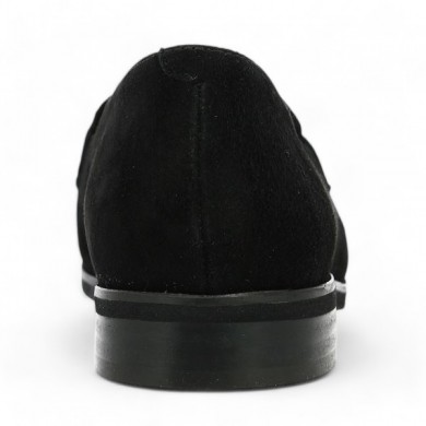 Oprah - Elegant black velvet flat shoes - Women's loafers 42, 43, 44, 45 - Shoesissime