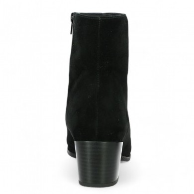 Natty - Bottine à talon noire bout vernis - Boots à talon femme 42, 43, 44, 45 - Shoesissime